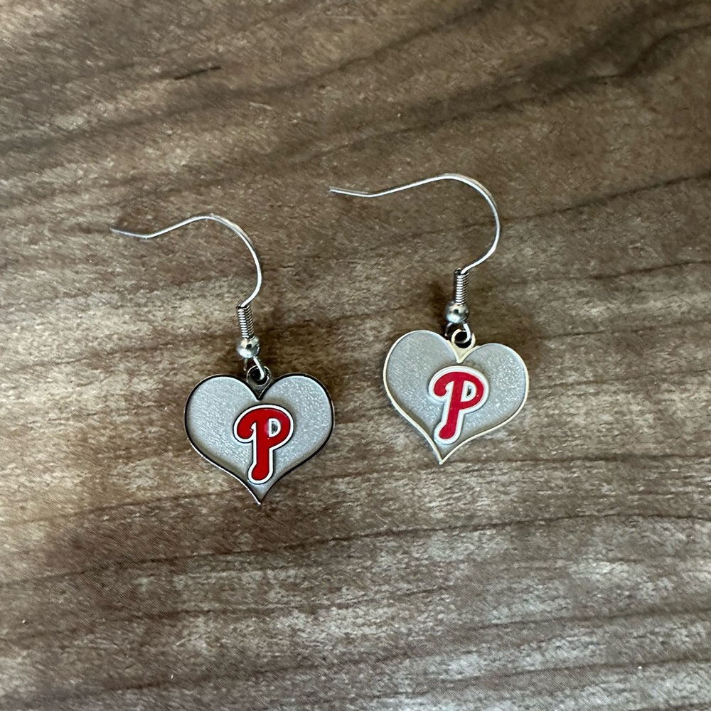 Phillies Heart-Shaped Earrings
